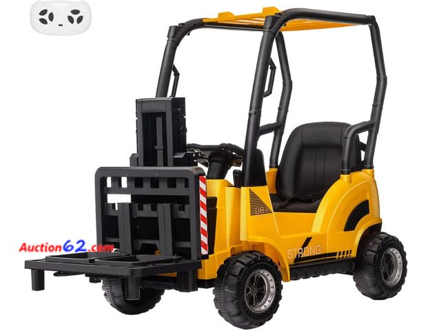 Lot 44-28b - Retail value $207- Ride on Forklift Car with Tent, 12V Electric Ride On Construction Car with Remote Control, Liftable Fork and Pallet, 2 Sp...
