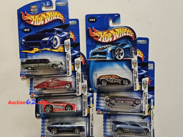Lot 44-8303i - SEVEN (7) VINTAGE 2002 AND 2003 FIRST EDITIONS HOT WHEELS CARS - 8 CRATE, SWOOP COUPE, MITSUBISHI ECLIPSE, OVERBORED 454, AUDACIOUS, WHIP CR...