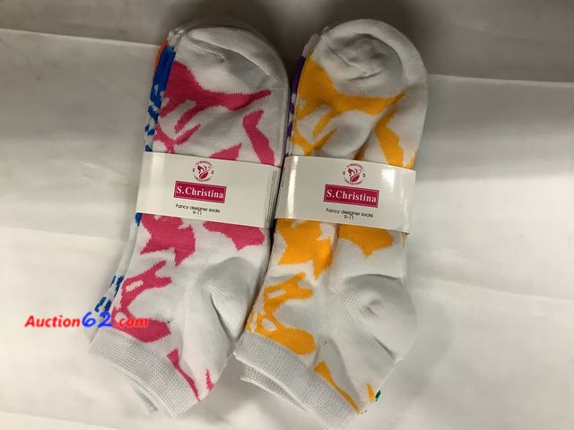 Lot 44-6186o - 2 sets of fancy designer socks colorful. New. See All Photo's Not Tested Never opened, Factory Sealed