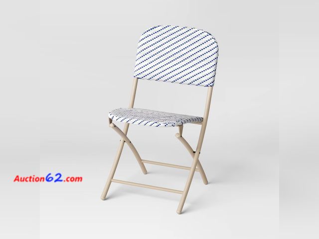 Lot 44-256p - French Cafe Outdoor Patio Dining Folding Chairs Beige - Threshold™- Minor Cosmetic Damage