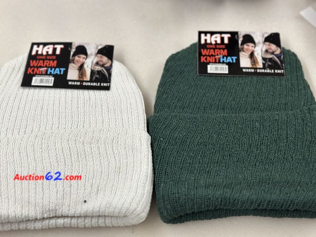 Lot 44-7563t - Lot of 2 knit sock hats with tags uni sex 1 size. NEW. See All Photo's Not Tested Never opened, Factory Sealed