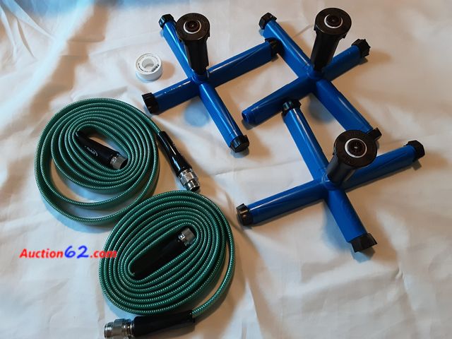 Lot 44-5566b - Orbit 27884Z All in One Above-Ground System Sprinkler, Blue/Gray(Above Ground All-in-One Sprinkler Kit) 2. E-Commerce Return, A basic inspec...