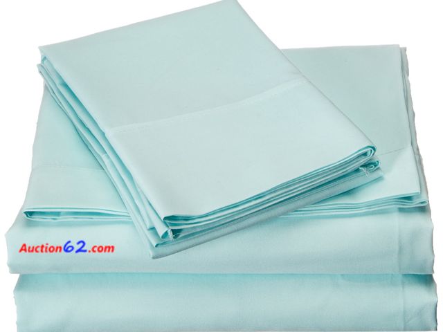 Lot 44-4009w - IENJOY HOME Bed Sheet Set, Ultra Soft 4 Piece, Aqua, Queen Not Tested See All Photo's Appears New, A basic inspection has been given to this...