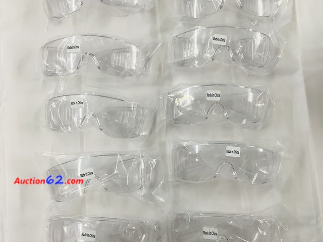 Lot 44-7503k - Box of 10 pair safety glasses plastic. NEW. See All Photo's Not Tested Never opened, Factory Sealed Unmarked, No barcodes