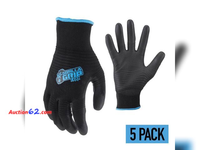 Lot 44-1778i - Large TRAX Extreme Grip Work Gloves (5-Pack) See All Photo's Not Tested Appears New, A basic inspection has been given to this item. Sold AS...