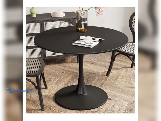 Lot 49-3432650 - Recaceik Modern Round Dining Table, 31.5'' Tulip Table with MDF Table Top & Metal Pedestal Base for ...
