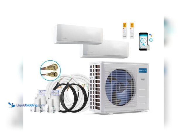 Lot 49-1593989 - MRCOOL DIY 18,000 BTU 1.5 Ton 2 Zone 23.9 SEER2 Ductless Mini Split AC and Heat Pump with 9K, 9K and...