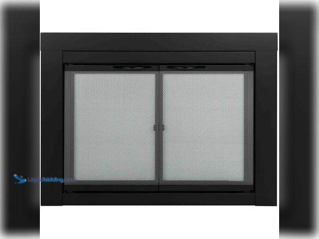 Lot 49-5541995 - Pleasant Hearth Alpine Small Glass Fireplace Doors. Model # AN-1010. Unused.