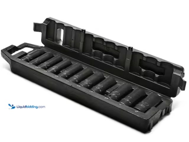 Lot 49-2005935 - (11-Piece) Husky 1/2 in. Drive SAE 6-Point Deep Impact Socket Set with Storage Case, Model # H2DDIMP...