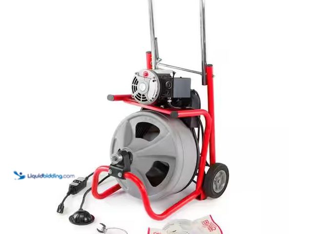 Lot 49-1568553 - RIDGID K-400 Drain Cleaning Snake Auger 120-Volt Drum Machine with C-32IW 3/8 in. x 75 ft. Cable + 4...