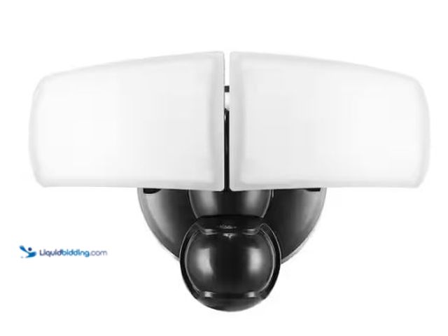 Lot 49-3432576 - Defiant MaxDetect 240° Black Motion Sensor Wired Outdoor 2-Head LED Security Flood Light 2000 Lumens...