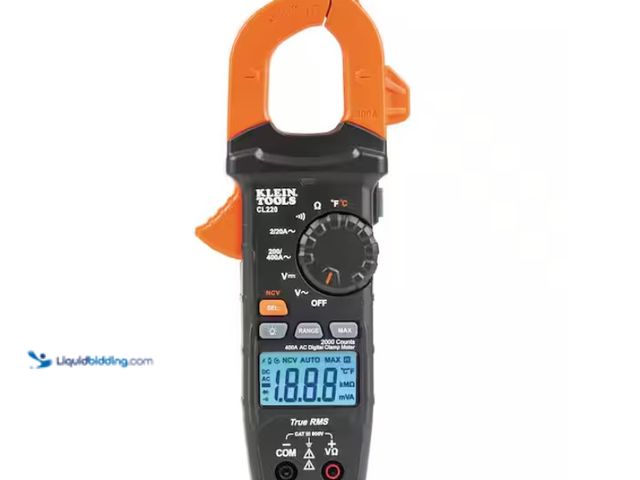 Lot 49-1622527 - Klein Tools 400 Amp Digital Clamp Meter, AC Auto-Ranging with Temp, Model # CL220, Unused  Ref#PA070...