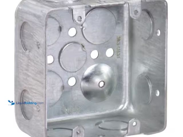 Lot 49-2001577 - Lot of (20) Southwire 4 in. W x 2-1/8 in. D Steel Metallic 2-Gang Square Switch Box, Six 1/2 in. KOs...