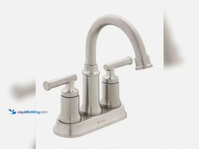 Lot 49-5449649 - Glacier Bay Oswell 4" Centerset 2-Handle High-Arc Bathroom Faucet Brushed Nickel Used