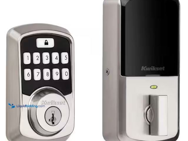 Lot 49-3530382 - Kwikset
Aura Satin Nickel Single Cylinder Electronic Bluetooth Keypad Smart Lock Deadbolt featuring...