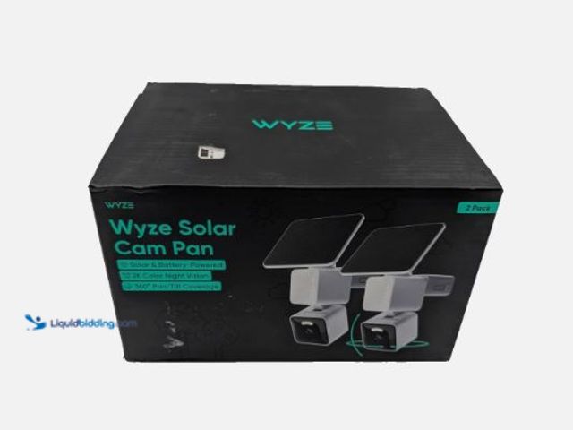 Lot 49-1631340 - Wyze Solar Pan Cam 2-Pack, Solar Outdoor Home Security Camera, with 2K HD Color Night, Model # 27812...