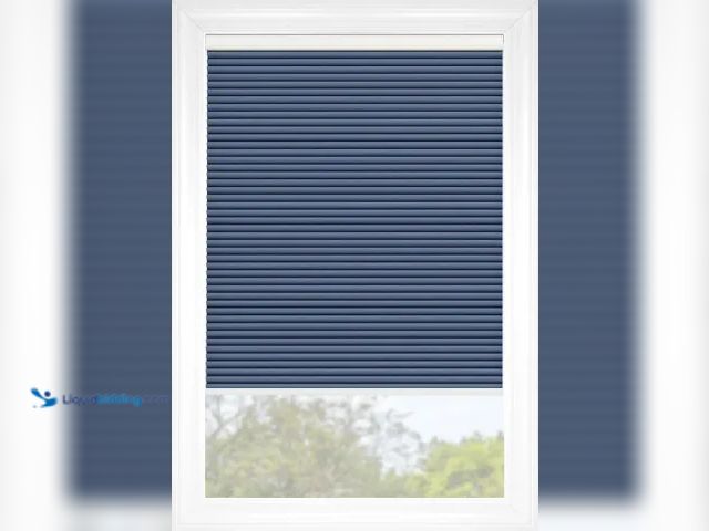 Lot 49-3637891 - 64"W x 48"L Navy Blue Light-Filtering Window Shade, Unused, Has attachments, Scuffs/scratches.   Ref...