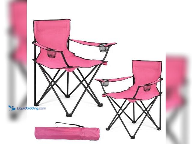 Lot 49-3432532 - 2 Pack Camping Chairs -Lightweight and Supportive Chairs for Adult and Lightweight Individuals - Com...