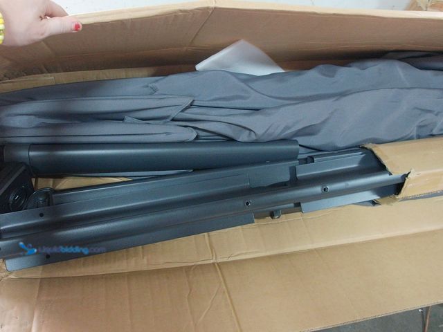 Lot 49-1632105 - 10ft Extension Arm Umbrella, Slightly used, Has attachments.   Ref#WAY0728