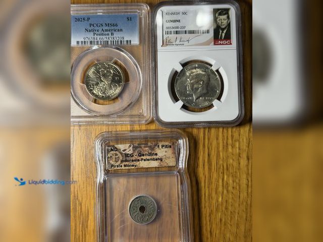 Lot 49-1975148 - 3 Pirate money no date,Kennedy 50C 1968,2025 Native American $1