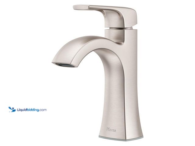 Lot 49-5453340 - Pfister Bruxie Single-Handle Single-Hole Bathroom Faucet with Deckplate and Drain Kit Included in Sp...