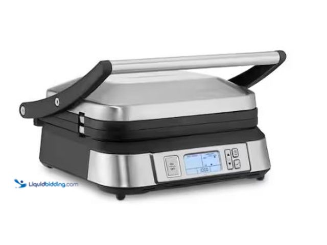 Lot 49-1569295 - Cuisinart Contact Gray Stainless Griddler with Smoke-Less Mode, Model # GR-6S, New.  Ref#SR0114