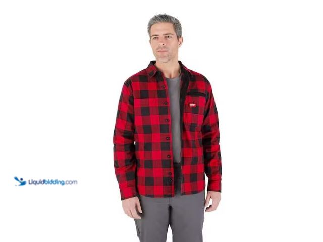 Lot 49-1570356 - Milwaukee Men's Medium Red GRIDIRON Flannel Shirt, Model # M551R-M, Unused.   Ref#SBS0116