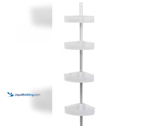 Lot 49-3631082 - Zenna Home Tension Pole Rust Resistant Corner Shower Caddy in Satin Chrome, Model # 2140ALK, Unused,...