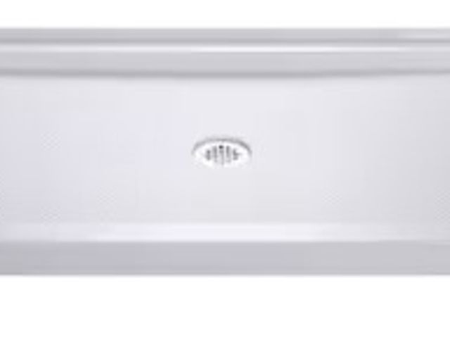 Lot 49-3631291 - DreamLine SlimLine 60 in. x 36 in. Double Threshold Shower Pan Base in White with Left Hand Drain Mo...
