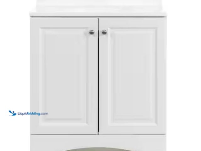 Lot 49-5555266 - Glacier Bay
31 in. Single Sink White Freestanding Bath Vanity with White Cultured Marble Top (Assem...