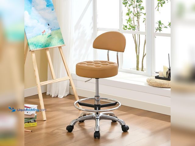 Lot 49-3527736 - FIRAVOE Rolling Chairs for Desks (Adjustable Height 20"-27") (Comfortable Salon Chair) Makeup Vanity...