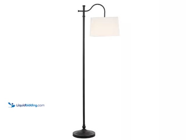 Lot 49-3615897 - Hampton Bay Carver 58" Black Downbridge Floor Lamp, Model # 24123-000, Unused, Scuffs/scratches, Pow...