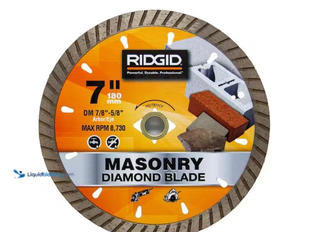 Lot 49-3433367 - RIDGID 7 in. Turbo Diamond Blade, Great for dry and wet cutting, Ideal for cutting pavers, bricks, b...