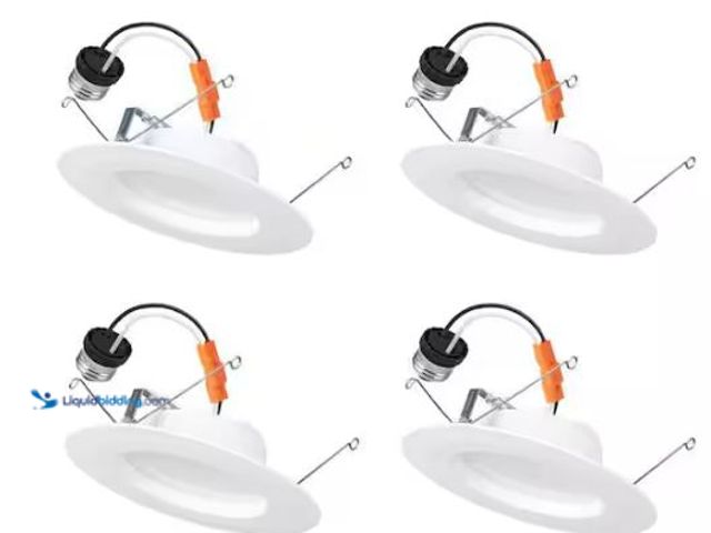 Lot 49-1549336 - Commercial Electric  5/6 in. Integrated LED Recessed Retrofit Light Trim with Selectable Color Tempe...