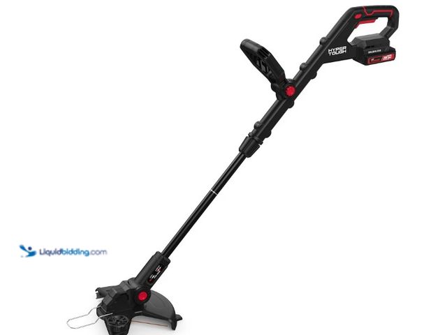 Lot 49-1622953 - Hyper Tough 12" 20V Brushless Cordless String Trimmer with 20V Max 2.0Ah Battery and Charging Cable,...