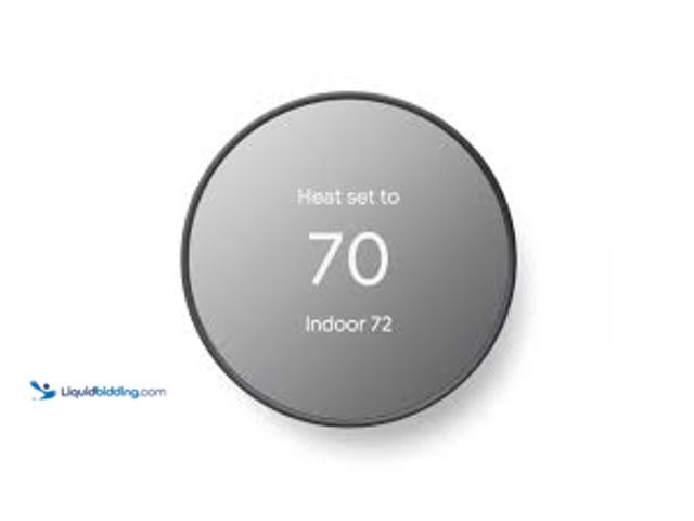 Lot 49-5488202 - Google Nest Thermostat - Smart Programmable Wi-Fi Thermostat - Charcoal. Model # GA02081-US. Used