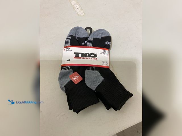 Lot 49-3609282 - Other BRAND NEW TKO WHATEVER IT TAKES MENS 6 PACK OF QUARTER SOCKS SIZE 10-13 BLACK COLOR