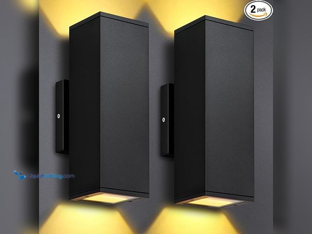 Lot 49-1518555 - Lot of 9 Outdoor Wall Light 1 Pack, Integrated LED Square Up Down 12W 2700K Modern Aluminum Light, W...