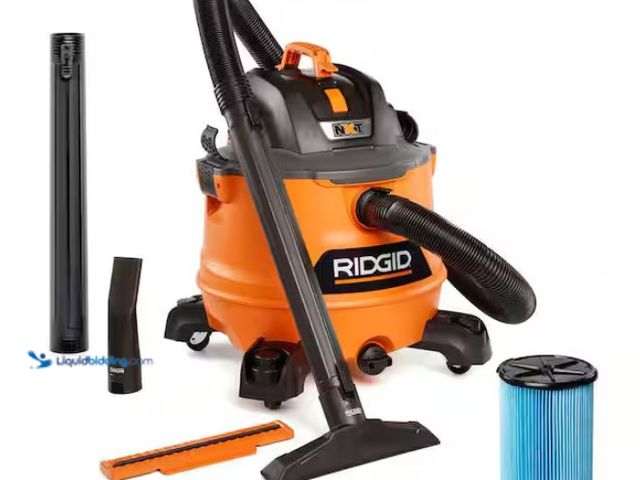 Lot 49-3470858 - RIDGID 14 Gal. 6.0 Peak HP NXT Shop Vacuum Wet Dry Vac with Fine Dust Filter, Locking Hose, Wands an...