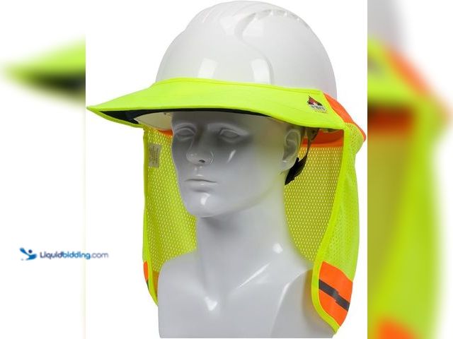 Lot 49-2000212 - Lot of (3) EZ-COOL FR Treated Hi-Vis Hard Hat Neck Sun Shade Shield Accessories with Visor, Large, Y...