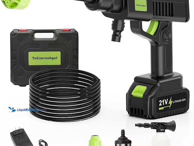 Lot 49-3523940 - Cordless Portable Pressure Washer, 3.0Ah Battery Powered Handheld Car Washer with 6-in-1 Nozzle, Sma...