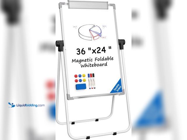Lot 49-5560021 - MaxGear Easel Whiteboard with Stand, 36" x 24" Double-Sided Dry Erase Board | Flip Chart, Height Adj...
