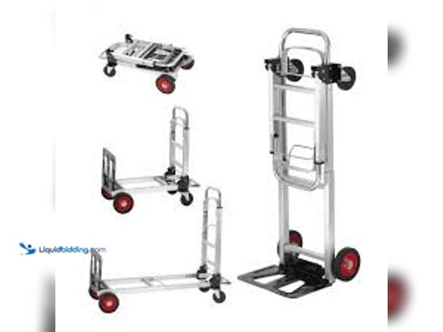 Lot 49-3538847 - VEVOR 2-in-1 Aluminum Folding Hand Truck 400 lbs. Capacity heavy-duty Industrial Collapsible cart wi...