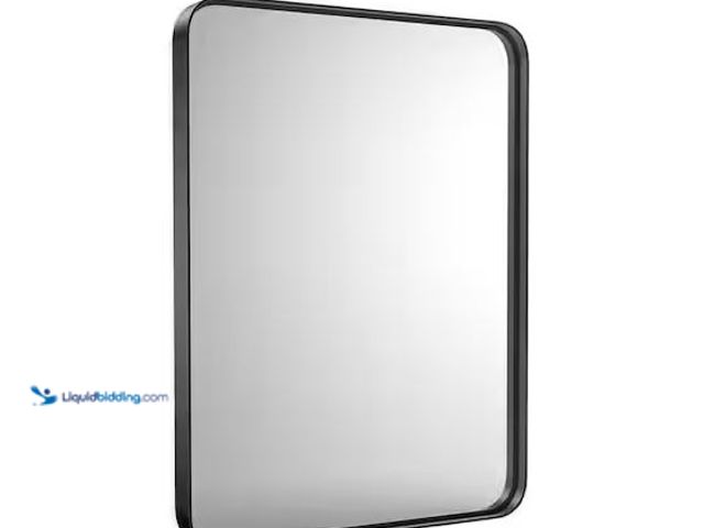 Lot 49-1556548 - FIRNEWST Modern 30 in. W x 22 in. H Rectangle Black Framed Bathroom Vanity Mirror Wall Mirror with R...