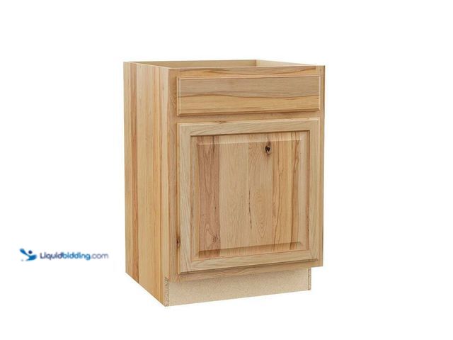 Lot 49-2000777 - Hampton Bay Hampton 24 in. W x 24 in. D x 34.5 in. H Assembled Base Kitchen Cabinet in Natural Hicko...