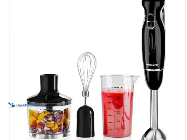 Lot 49-5573573 - OVENTE
Ultra-Stick 2-Speed Black Hand Immersion Blender Set with Whisk+Beaker+Chopper, Factory Seal...