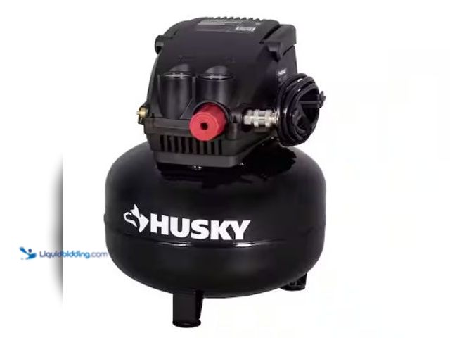 Lot 49-2022486 - Husky 3 Gal. 120 PSI Portable Electric Oil-Free Light Duty Pancake Air Compressor with Fold Down Han...