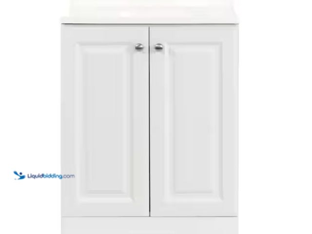 Lot 49-5580770 - Glacier Bay
25 in. Single Sink White Freestanding Bath Vanity with White Cultured Marble Top (Assem...