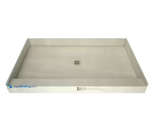 Lot 49-1600483 - Tile Redi  Base 48 in. x 60 in. Single Threshold Shower Base with Center Drain and Polished Chrome D...