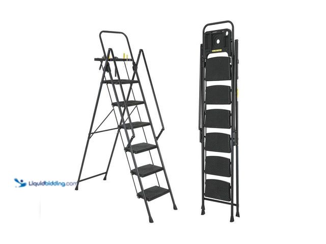 Lot 49-5547912 - maocao hoom
6-Step, 6 ft. Reach Steel Lightweight Portable Foldable Step Ladder with Tool Tray Wide...
